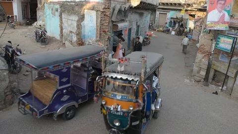 Animated street in India Stock Footage 85272816