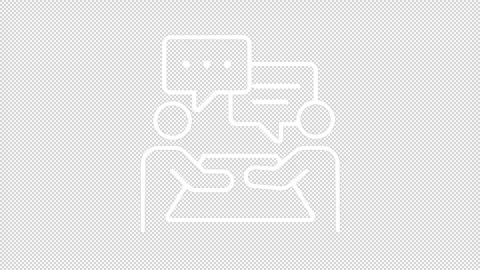 Animated student talking to mentor white line icon Stock Footage 342246498