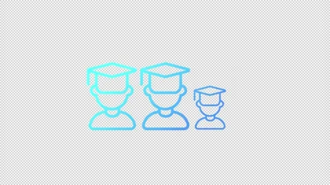 Animated students gradient icon Stock-Footage 223499526