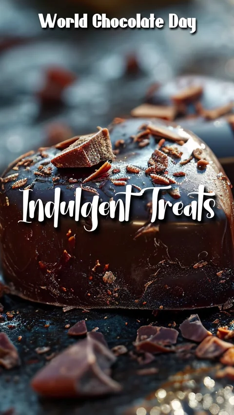 Animated Stylish Typography Of Chocolate Title Quote Indulgent Treats Stock Footage 295495166