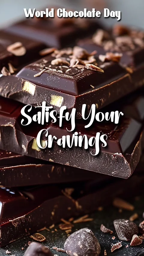 Animated Stylish Typography Of Chocolate Title Quote  Satisfy Your Cravings 库存影片 295495257
