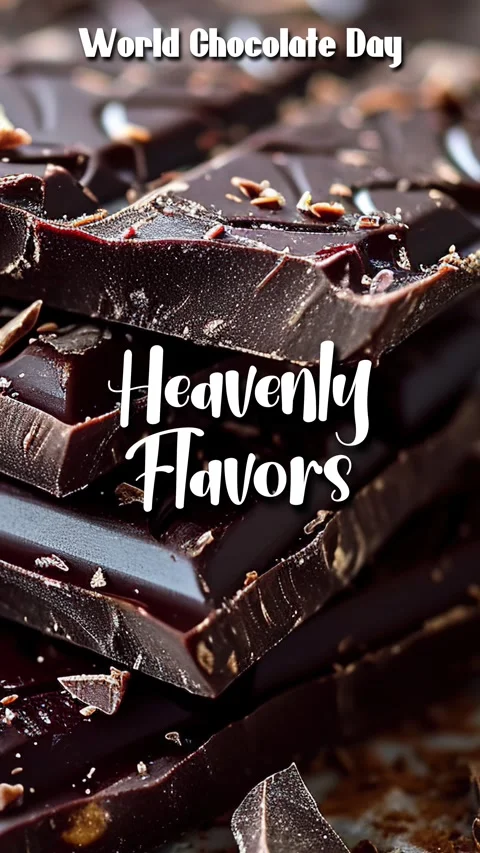 Animated Stylish Typography Of Chocolate Title Quote Heavenly Flavors Vídeos de archivo 295495682