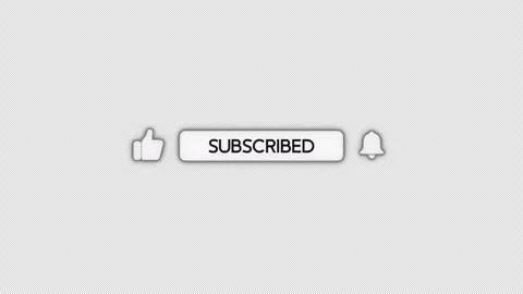 Animated Subscribe Button and Like Icon with Glitch Effect on Transparent Stock Footage 341325055