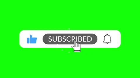 Animated Subscribe Button with Like and Notification on Green Screen Stock Footage 313173669