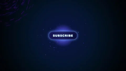 Animated Subscribe Button Appearing with Glowing Blue Light Effect on Dark Stock Footage 344773642