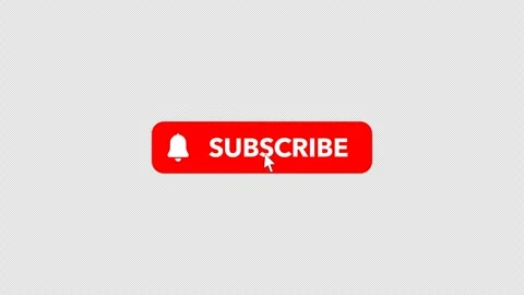 Animated Subscribe Button with Bell Notification Icon on Transparent Background Stock-Footage 337925255
