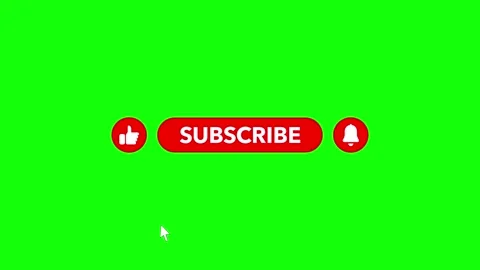 Animated Subscribe Button, Like Button and Notification Bell with Cursor Stock Footage 337925128