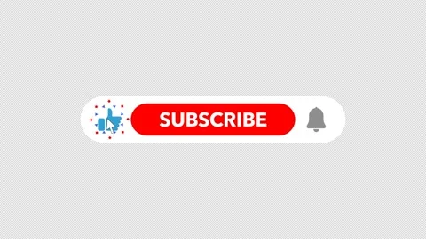 Animated Subscribe Button, Like Button and Notification Bell on Transparent Stock-Footage 337925270