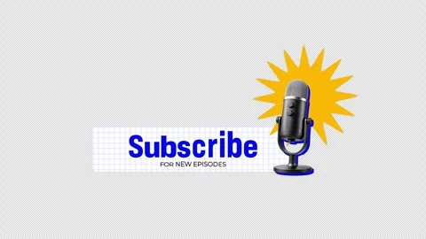Animated Subscribe Button with Microphone for Podcast Stock Footage 331321622