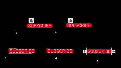 Animated Subscribe Button Variations – 4K Loop with Alpha Channel Stock Footage 300688901