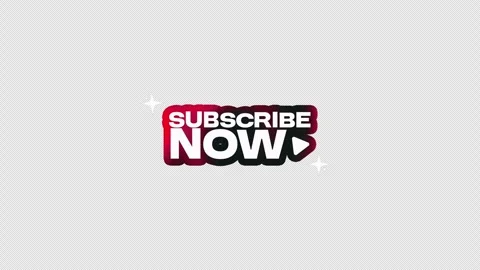 Animated Subscribe Now Button with Play Icon and Sparkles Sticker Stock Footage 334467844