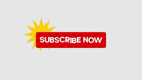 Animated Subscribe Now Button with Starburst on Transparent Background Vidéo 334583101