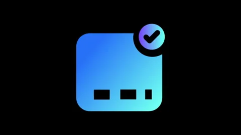 Animated Success Checkmark Neon Gradient Pop-up Icon Vídeos de archivo 337372380