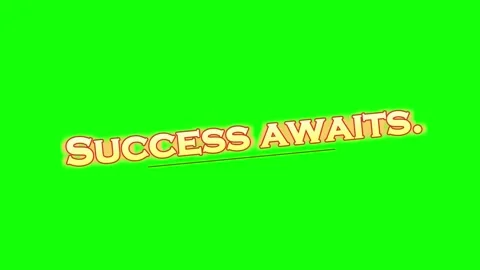 Animated success text with underline effect isolated on a bright green screen Video stock 345778349