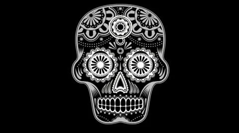 Animated sugar skull (semi 3D) Video stock 25258500
