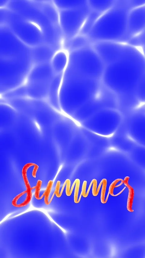 Animated Summer Text on Blue Water Ripples Vertical Background Stock Footage 338339039