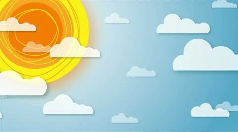 Animated Sun and Sky Stock Footage 11081591