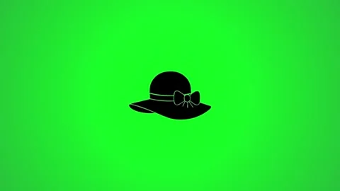 Animated sun hat icon rotating on green screen background. 스톡 동영상 346496569