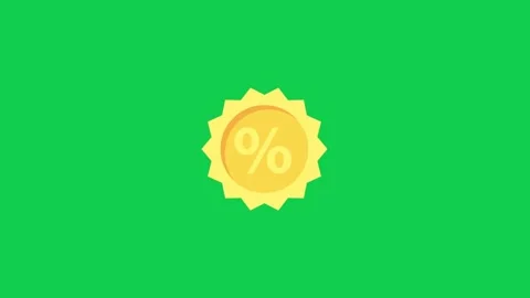 Animated sun icon on green screen perfect for nature weather or creative Stock Footage 309099638