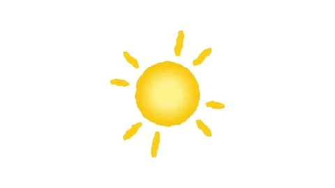 Animated Sun Icon on White Background Stock Footage Stock Footage 331809942