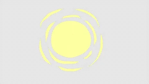 Animated sun is shining. Alpha channel. Sun shining cartoon 2 D Stock Footage 146832820