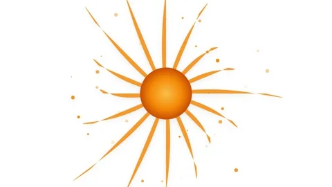 Animated sun symbol with radiating beams motion graphics Vidéo 345285982