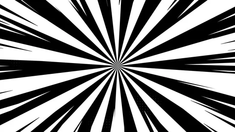 Animated Sunburst Speed Lines Looping on a Black Background Vídeos de archivo 308464404