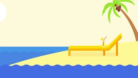 Animated sunset and beach scene on a green screen for vacation. 스톡 동영상 301429731