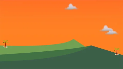 Animated  sunset scene with clouds passing. Landscape,animated background,4k Stock Footage 157563084