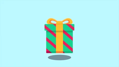 Animated Surprise Gift Box Opening with Confetti Burst Video stock 314204900