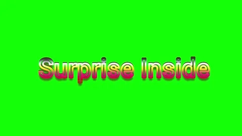 Animated Surprise Inside text with a metallic gradient effect isolated on a Stock Footage 346361148