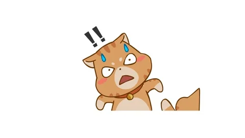 Animated Surprised Cat with White Background Stock Footage 282774898