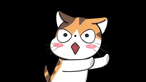 Animated Surprised Kitten Standing   -Transparent Background Stock Footage 282772690