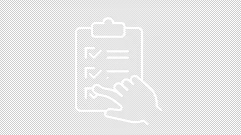 Animated survey checklist white line icons Stock Footage 333750073