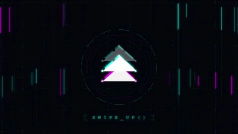 Animated Swipe Up Gesture with Glitch Effect for Social Media and Mobile Ap.. Video stock 347066451
