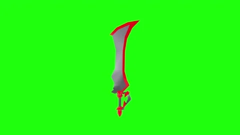 Animated sword demonstration with green background in 3D graphics Stock-Footage 292682985