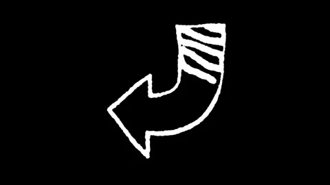 Animated symbol of an arrow with a loop.white arrow rising transparent chan.. Stock Footage 277927969