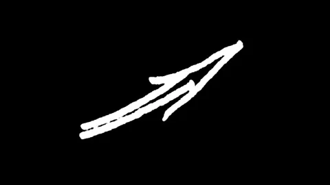 Animated symbol of an arrow with a loop.white arrow rising transparent chan.. Video stock 277927974