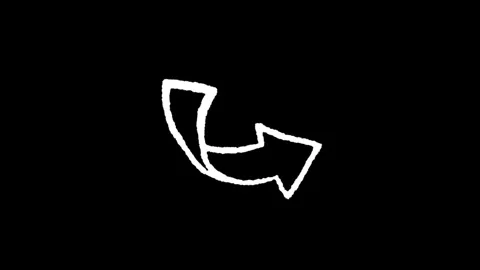 Animated symbol of an arrow with a loop.white arrow rising transparent chan.. Video stock 277927982