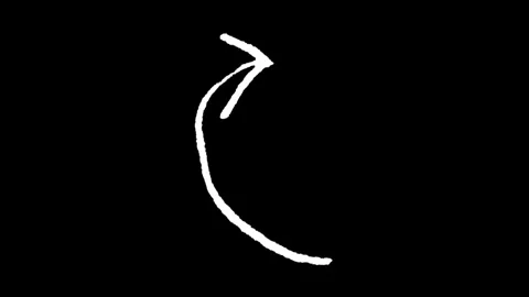 Animated symbol of an arrow with a loop.white arrow rising transparent chan.. Stock Footage 277927987