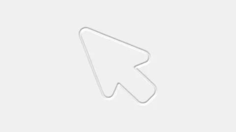 Animated symbol of neomorphism arrow cursor. Mouse click symbol with spark Stockbeeldmateriaal 156132910