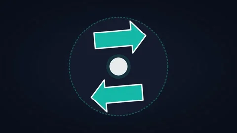 Animated sync refresh arrows rotating, horizontal 16:9 seamless loop HD motion Stock Footage 345161319