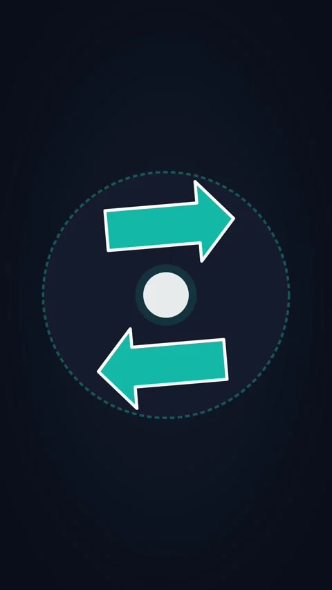 Animated sync refresh arrows rotating, vertical 9:16 seamless loop HD motion Stock Footage 345161336
