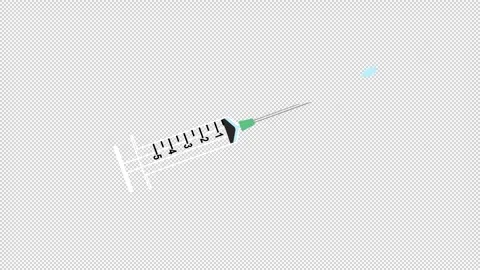Animated syringe with injection and hovering tiers. Stock Footage 289615388