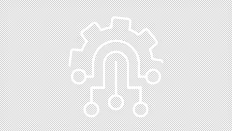 Animated system automation white line icon Video stock 337773944