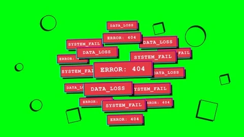 Animated System Error 404 Messages on Green Screen Stock Footage 336619581