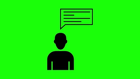 Animated Talking Human Icon on Green Background Stock Footage 328640086