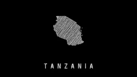 Animated tanzania map with a scribble drawing style Video stock 325041783