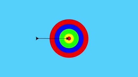 Animated Target goal icon, target with arrow sign.Colorful circle 4k animatio Vídeos de archivo 336549548