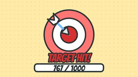 Animated target hit achievement graphic. Stock-Footage 336185748